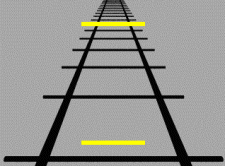 Quelques exemples d illusions d optique Ponzo illusion.gif